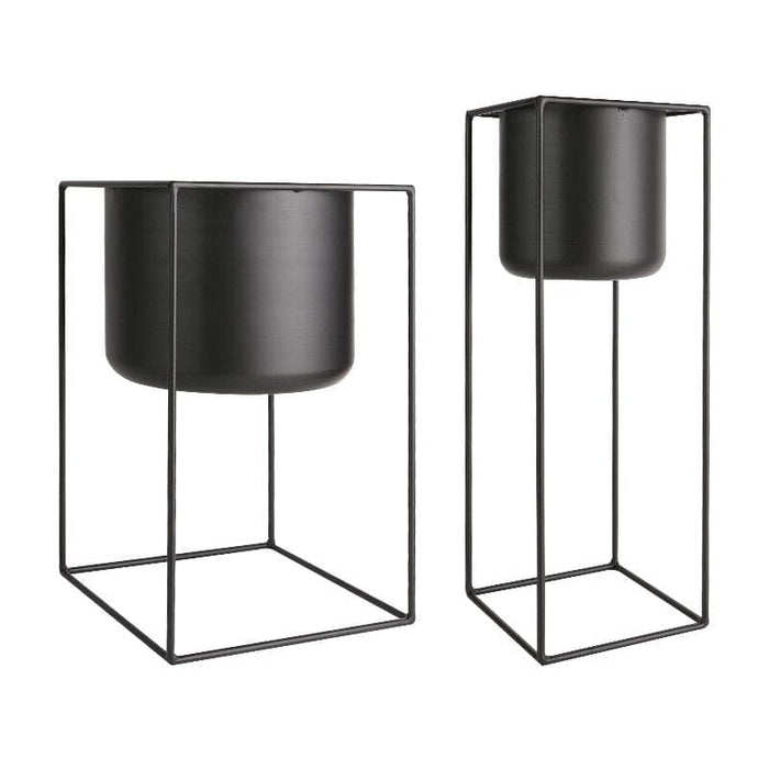 Vaso Per Piante Cuadrado Nero In Piedi