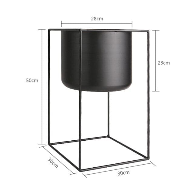 Vaso Per Piante Cuadrado Nero In Piedi