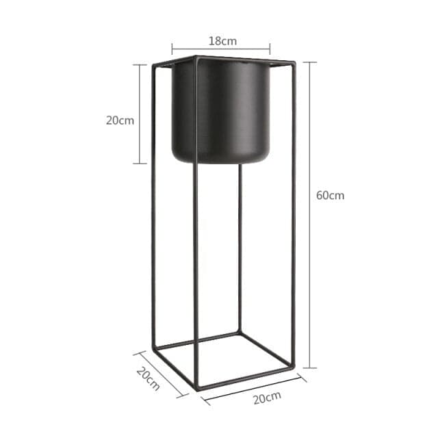 Vaso Per Piante Cuadrado Nero In Piedi