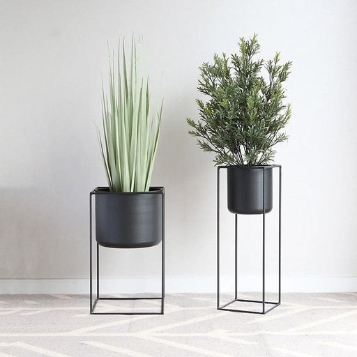 Vaso Per Piante Cuadrado Nero In Piedi