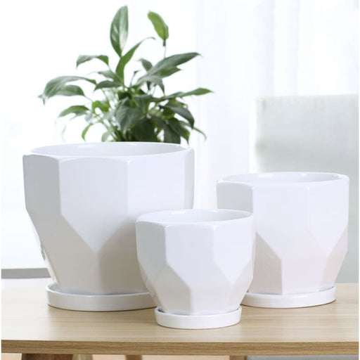 Supporto Per Vaso Da Fiori In Ceramica Bianca Curva