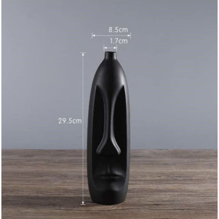 Fioriera Con Piedistallo Testa Nera Dell'isola Di Pasqua