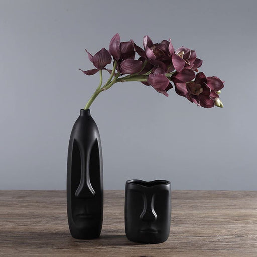 Fioriera Con Piedistallo Testa Nera Dell'isola Di Pasqua