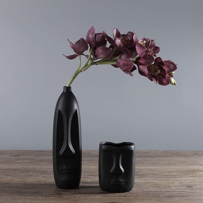 Fioriera Con Piedistallo Testa Nera Dell'isola Di Pasqua