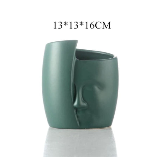 Fioriera In Piedi Con Faccia Nascosta Verde Smeraldo