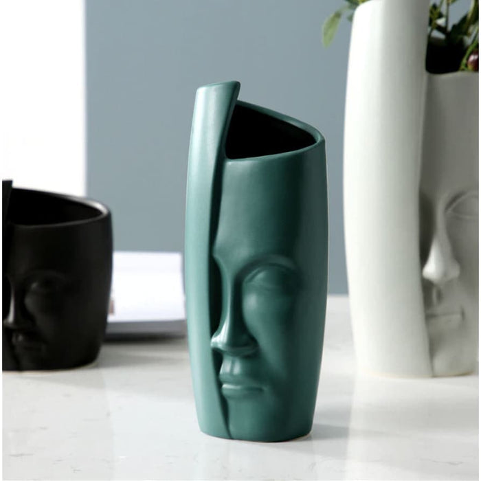 Fioriera In Piedi Con Faccia Nascosta Verde Smeraldo