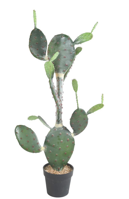 Cactus Opuntia Artificiale Per Interni 120Cm Verde