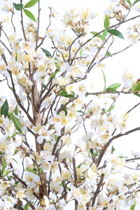Pianta Decorativa Di Ciliegio Artificiale Con Fiori Bianchi Da 150 Cm