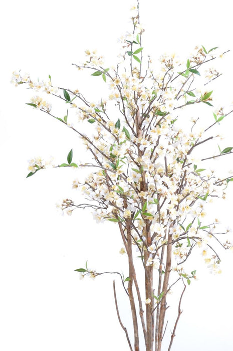 Pianta Decorativa Di Ciliegio Artificiale Con Fiori Bianchi Da 150 Cm