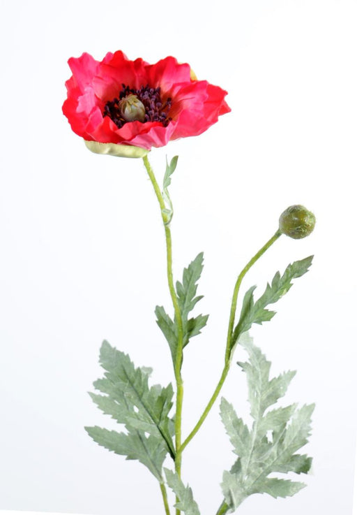 Papavero Artificiale Fucsia 66 Cm Fiore Di Campagna