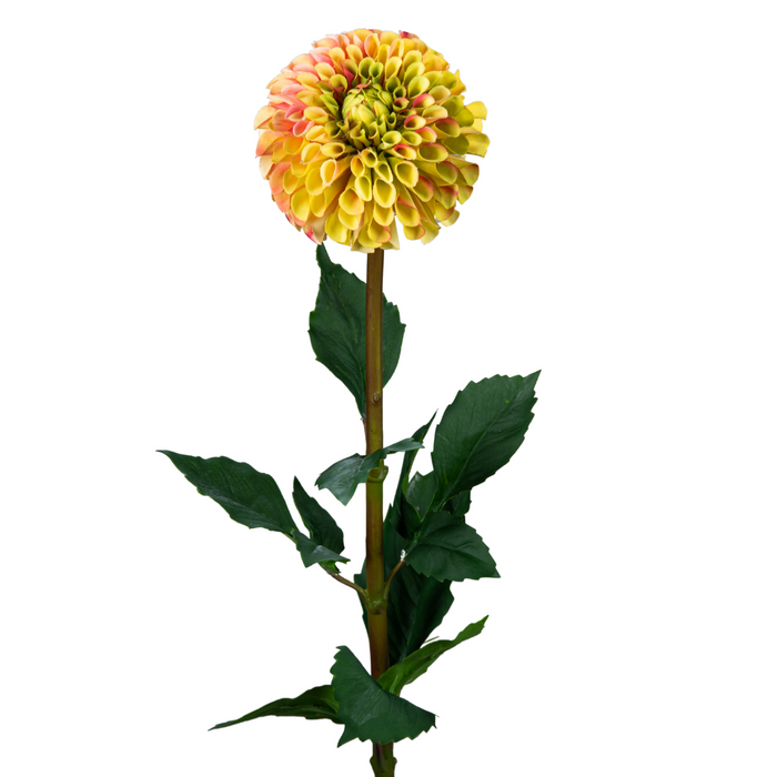 Fiori Decorativi Con Stelo Di Dalia Artificiale Giallo 96 Cm