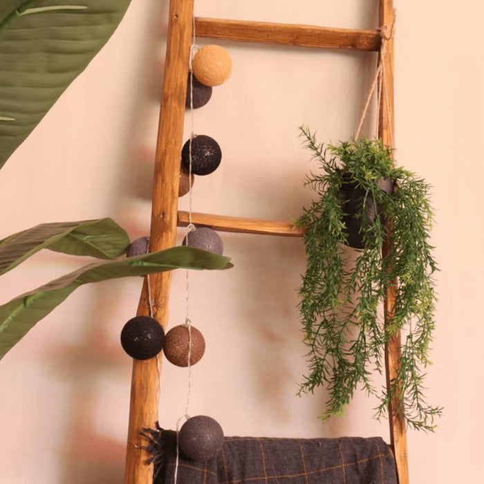 Cespuglio Di Asparagi Artificiali Pendenti Color Smeraldo Da 50 Cm In Vaso