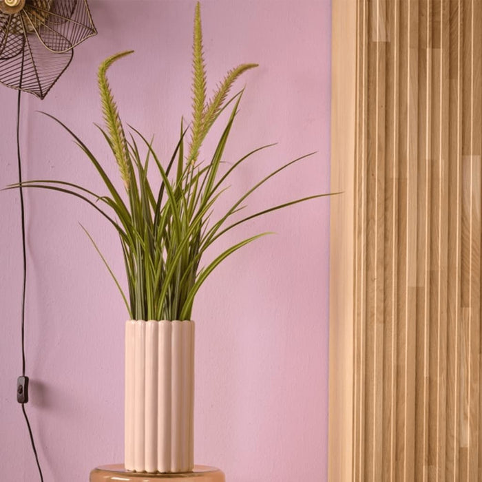 Erba Artificiale A Coda Di Volpe Color Smeraldo Da 90 Cm In Vaso