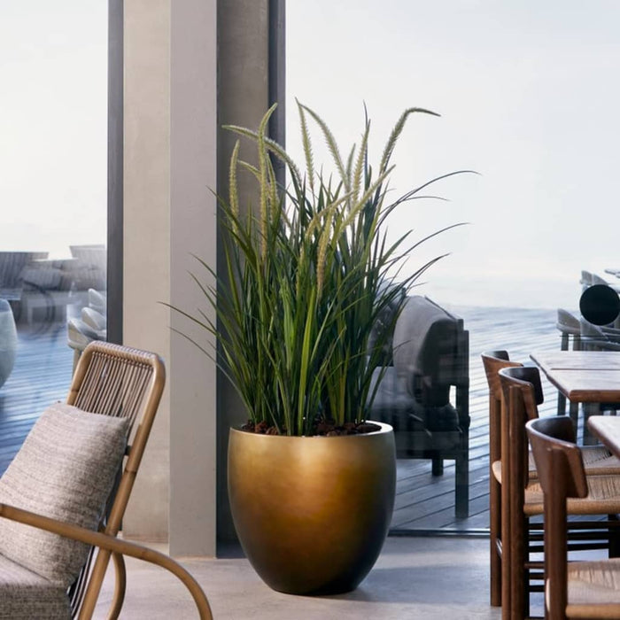 Erba Artificiale A Coda Di Volpe Color Smeraldo Da 90 Cm In Vaso