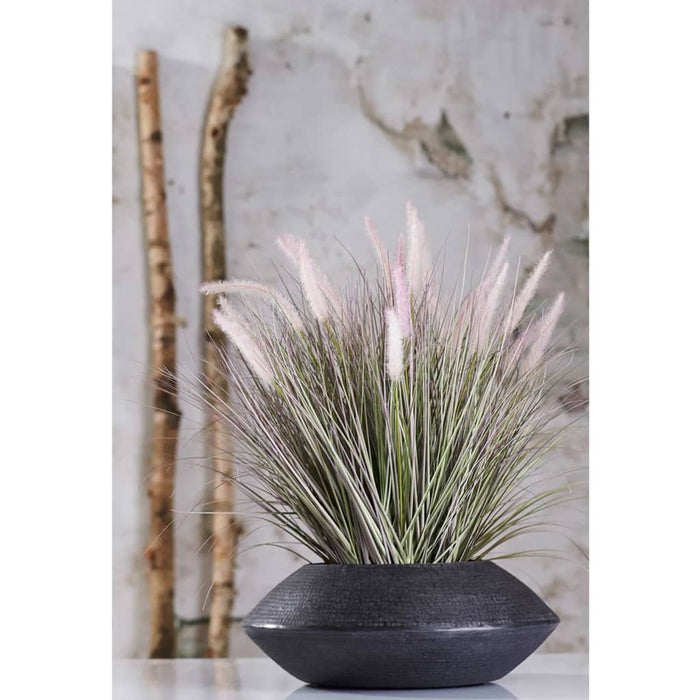 Erba Pennisetum Artificiale Smeraldo 58 Cm In Vaso Di Zinco