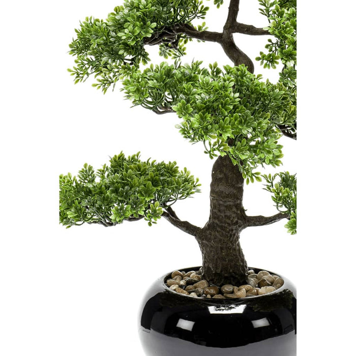 Smeraldo Mini Ficus Artificiale Bonsai Verde 47 Cm