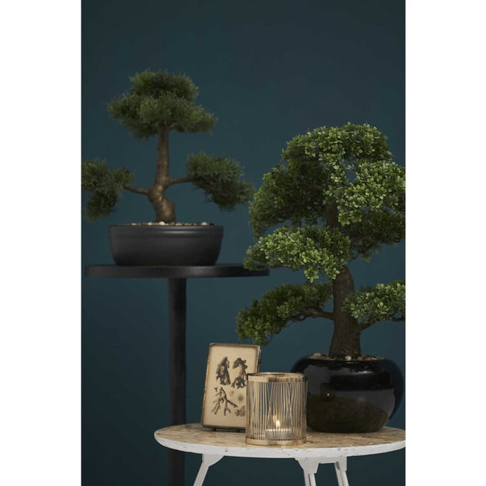 Smeraldo Mini Ficus Artificiale Bonsai Verde 47 Cm
