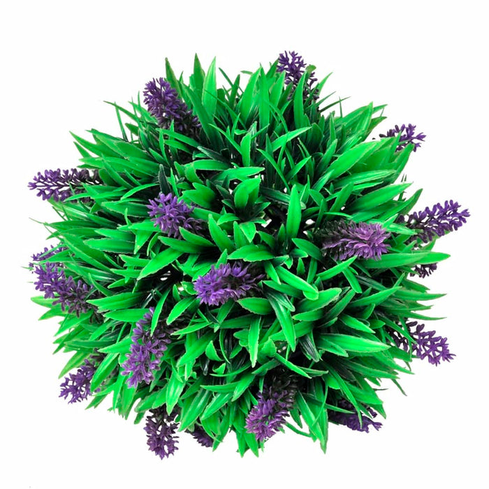 Set Di 2 Palline Di Bosso Artificiale Con Lavanda 28 Cm