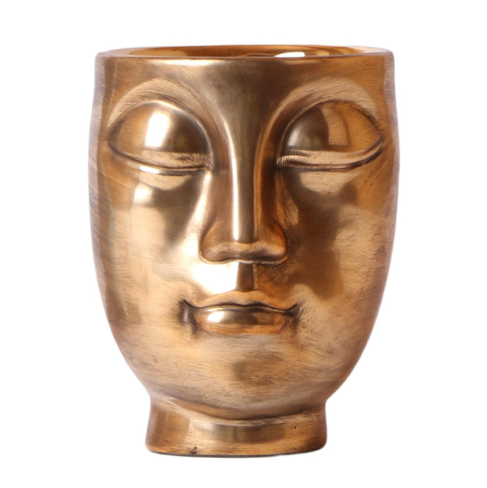 Vaso In Ceramica Dorata Face-2-Face
