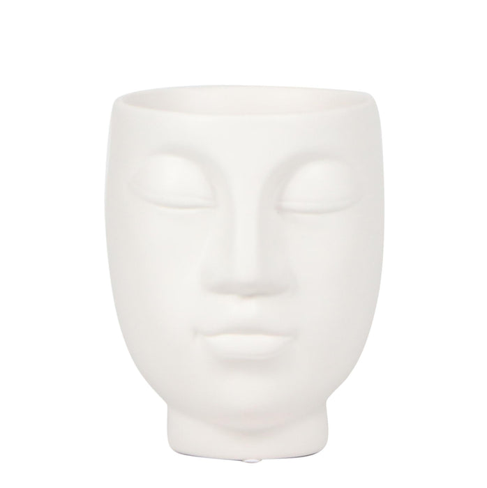 Vaso In Ceramica Bianca Face-2-Face