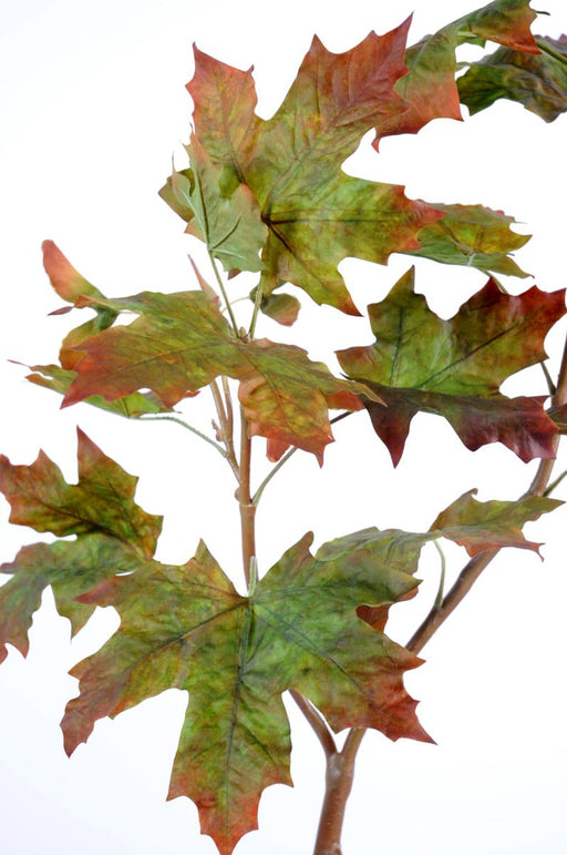 Fogliame Artificiale Acero 100Cm Decorazione Verde Rosso