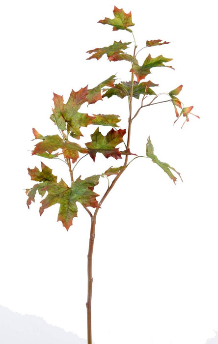 Fogliame Artificiale Acero 100Cm Decorazione Verde Rosso