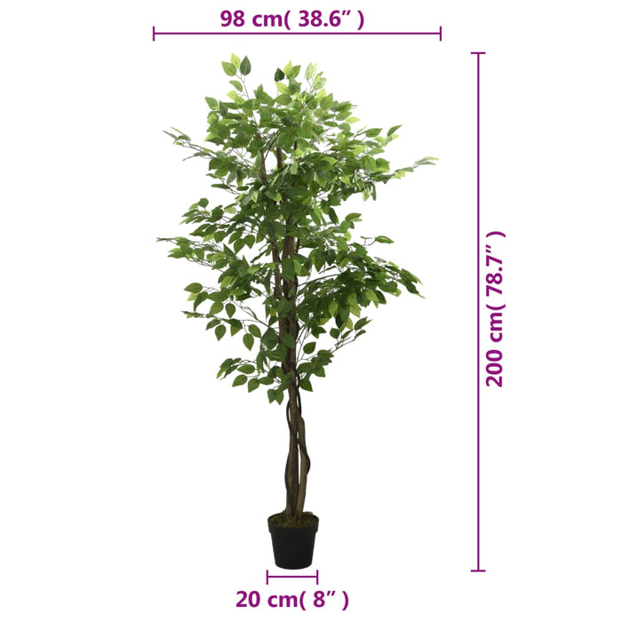 Ficus Artificiale 1260 Foglie 200 Cm Verde
