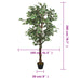 Ficus Artificiale 1260 Foglie 200 Cm Verde