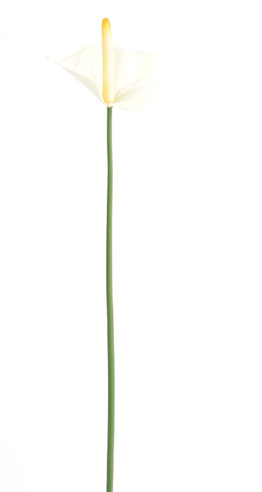 Fiore Artificiale Di Anthurium 60Cm Decorazione Bianca