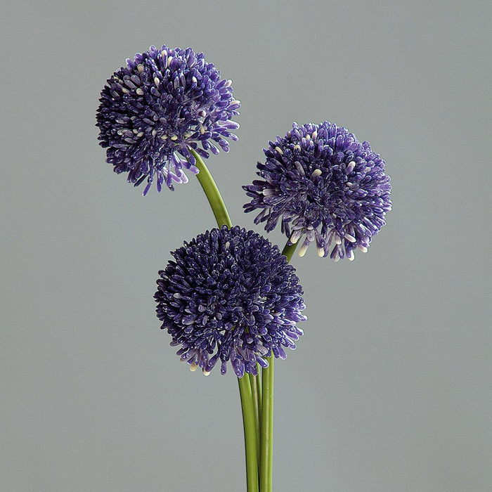 Set Di 3 Fiori Artificiali Allium Lavanda Da 46 Cm