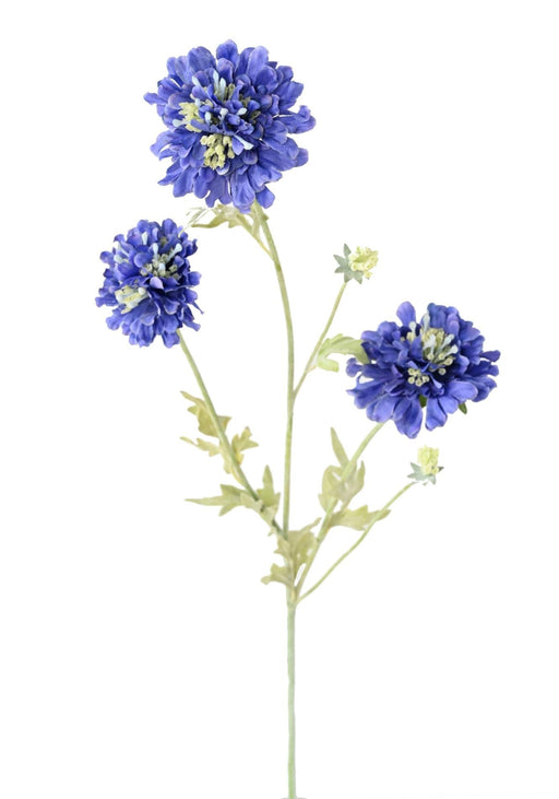 Fiore Artificiale Scabious Blu 75Cm Stelo Decorativo