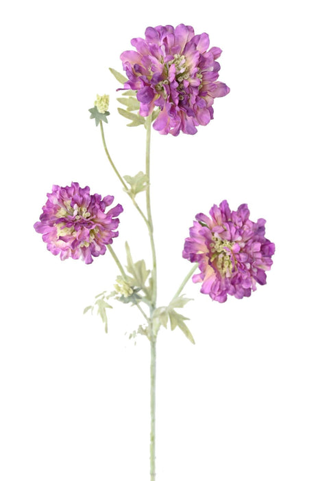 Fiore Artificiale Scabious Viola 75 Cm Gambo Decorativo