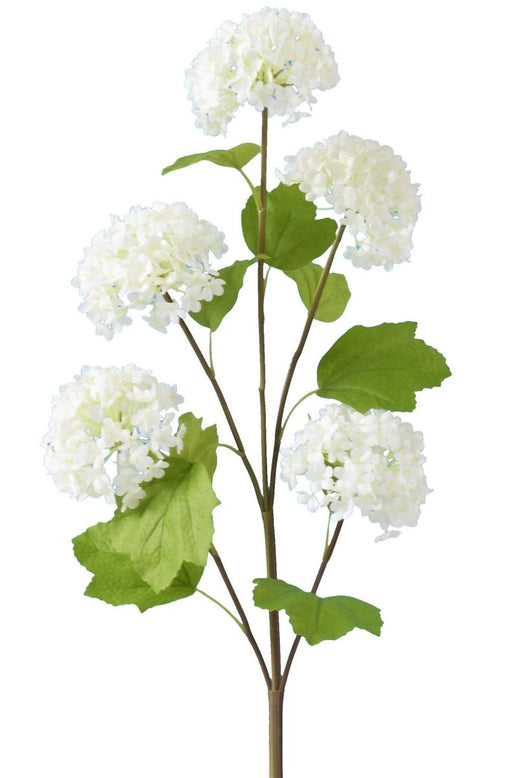 Sfere Di Fiore Artificiale Di Viburno Bianche 75 Cm