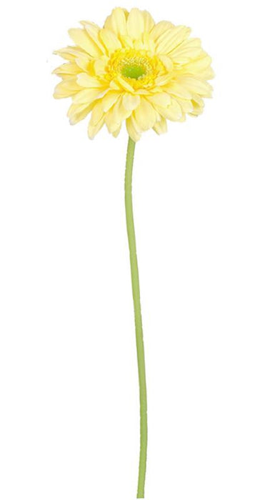 Fiore Artificiale Gerbera Gialla 50 Cm Stelo Flessibile