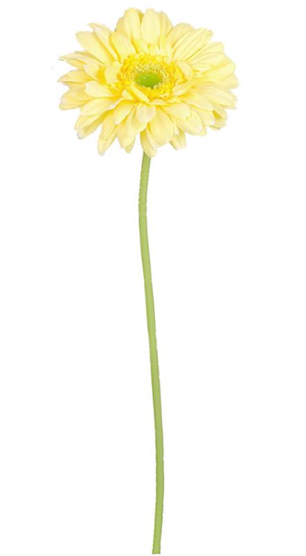 Fiore Artificiale Gerbera Gialla 50 Cm Stelo Flessibile