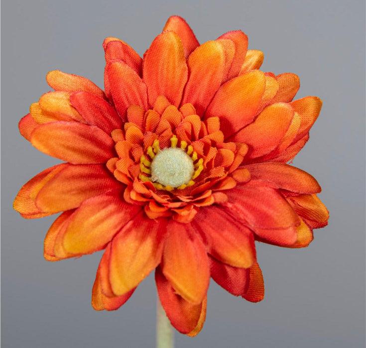 Gerbera Artificiale Fiore Arancione 47Cm Per Bouquet