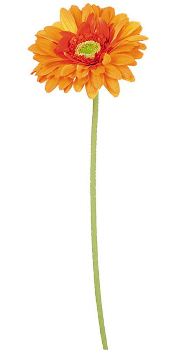 Gerbera Artificiale Fiore Arancione 50 Cm Stelo Flessibile