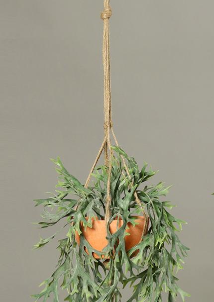 Felce Elkhorn Artificiale Da Appendere 60Cm