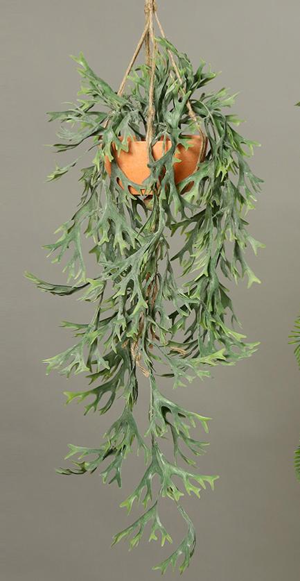 Felce Elkhorn Artificiale Da Appendere 60Cm