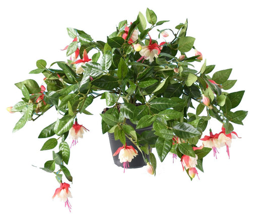 Fiore Fucsia Artificiale 25Cm Rosso Crema Su Palo