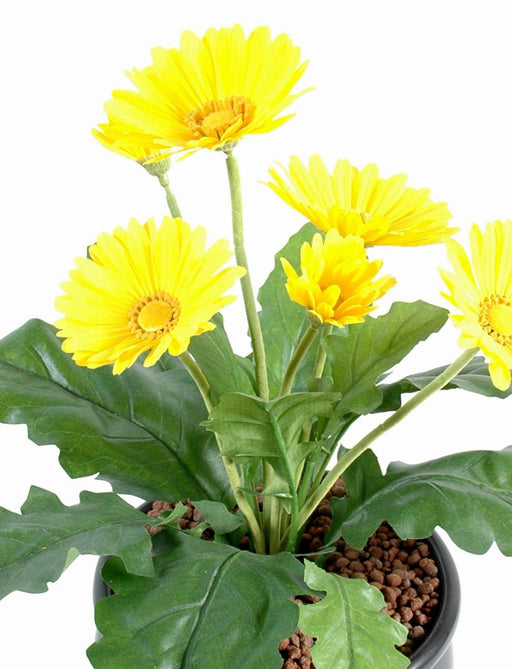 Gerbera Artificiale Gialla Fiore Da 25 Cm Su Paletto