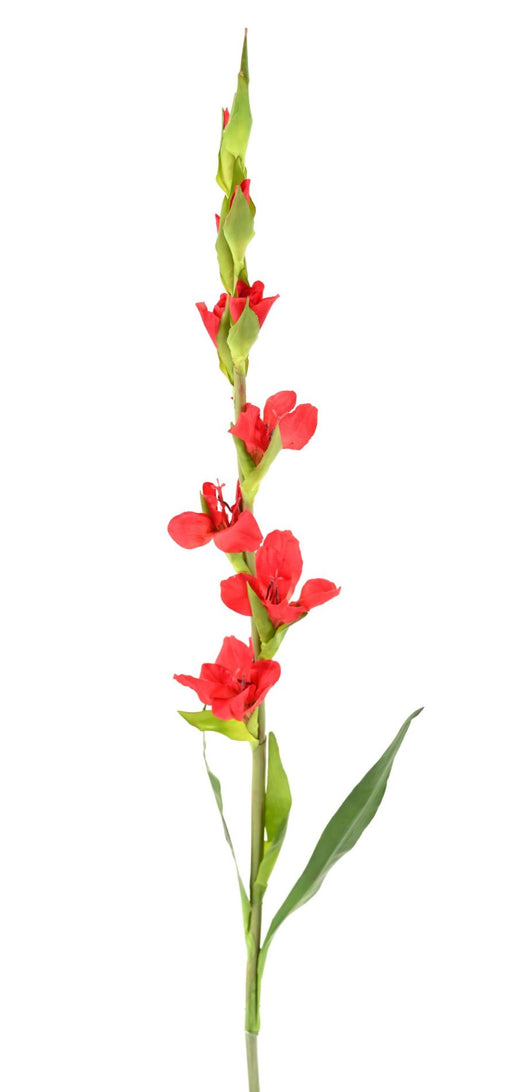 Gladiolo Artificiale Rosso 100 Cm Per Decorazione Floreale