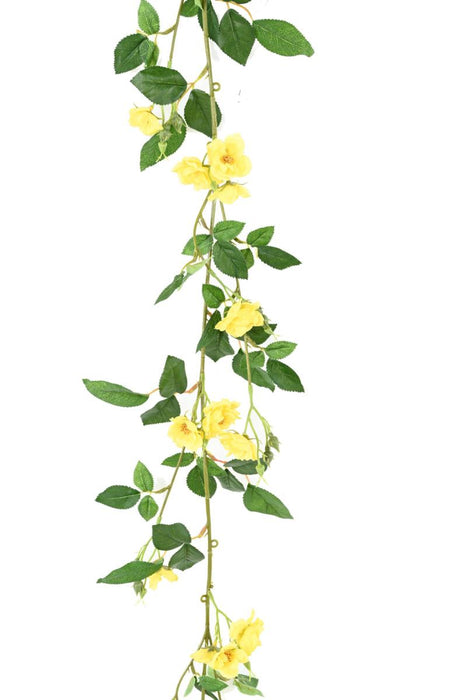 Ghirlanda Di Rose Artificiali Gialle 180 Cm