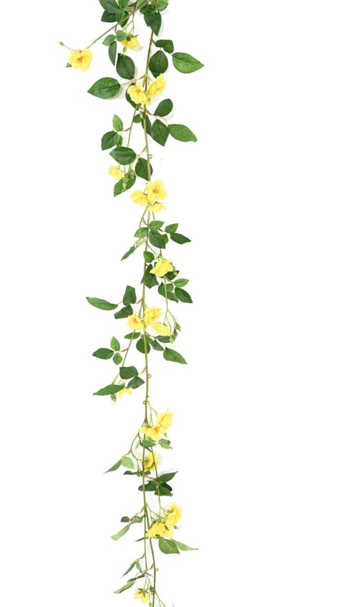 Ghirlanda Di Rose Artificiali Gialle 180 Cm