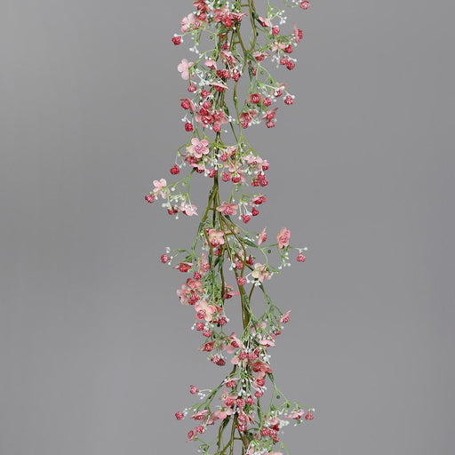 Ghirlanda Di Fiori Artificiali Gypsophila Rosa 120Cm