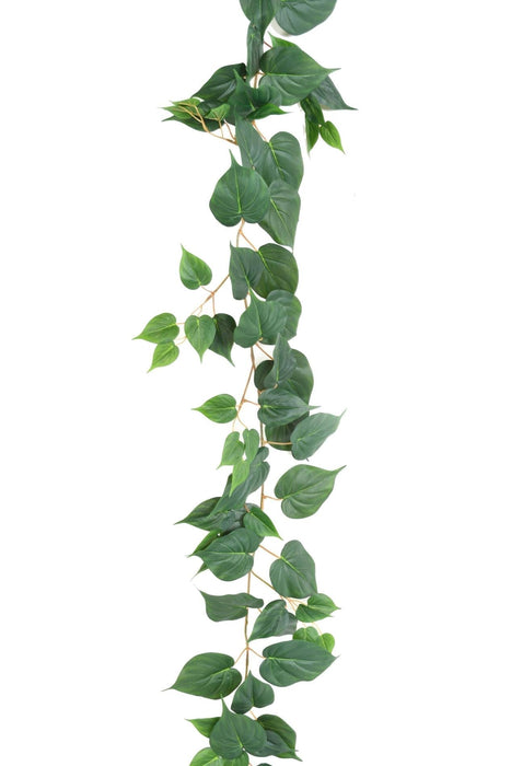 Ghirlanda Di Pothos Artificiale 114 Foglie 190 Cm Verde