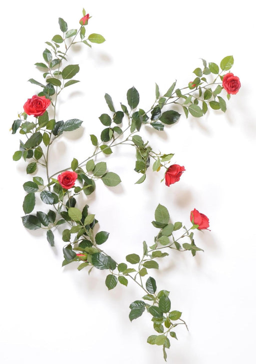 Ghirlanda Di Rose Artificiali 140 Cm Decorazione Interna Rossa