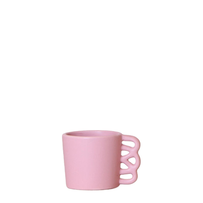 Tazza Happy - Vaso Da Fiori In Ceramica Rosa