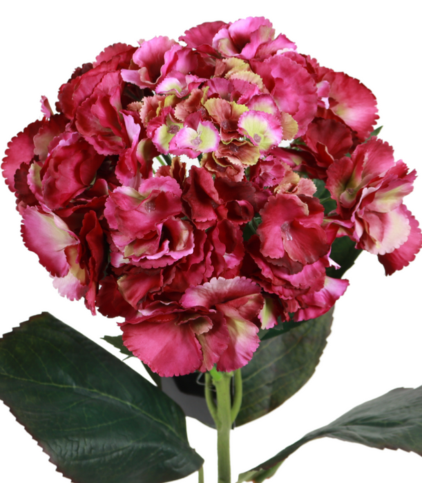 Stelo Di Ortensia Artificiale 68 Cm Decorazione Verde Viola