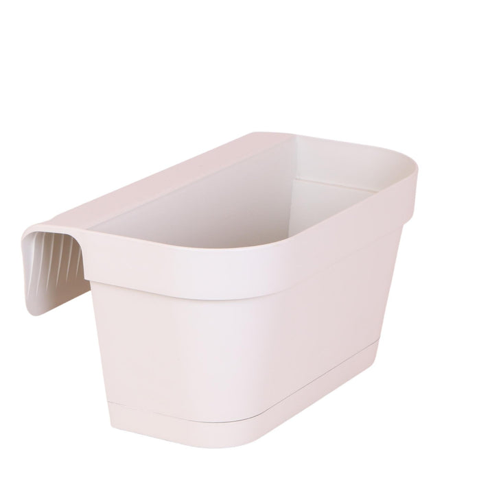 Fioriera Da Balcone In Plastica Bianca Con Sistema Di Sospensione - Larghezza 36 Cm
